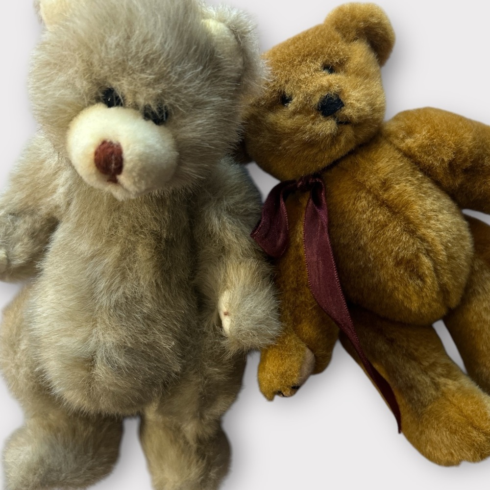 Vintage 1994‎ TY Teddy Bear Set - Brown and Tan